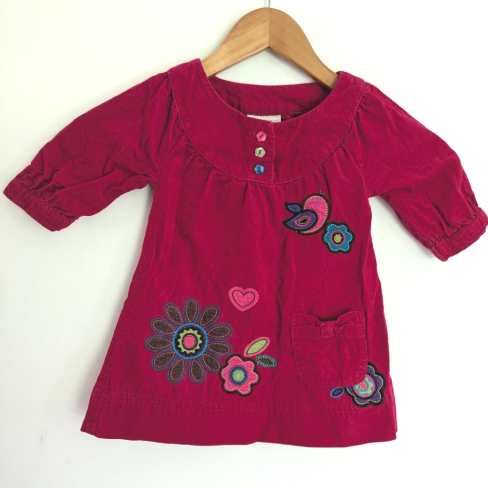 Cherokee Corduroy Appliqued Dress Pink Size 2